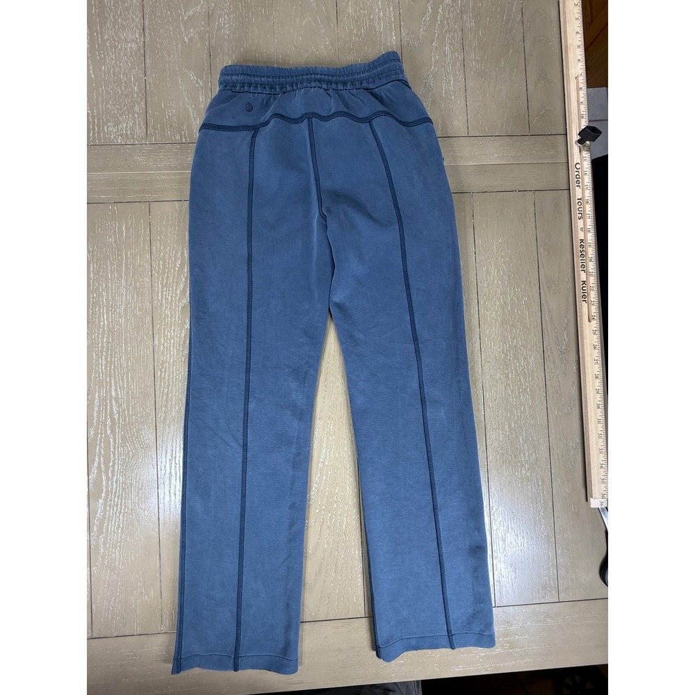 Lululemon Softstreme Pants Womens 4 Blue High Rise Straight Leg Relaxed Fit - Picture 4 of 13